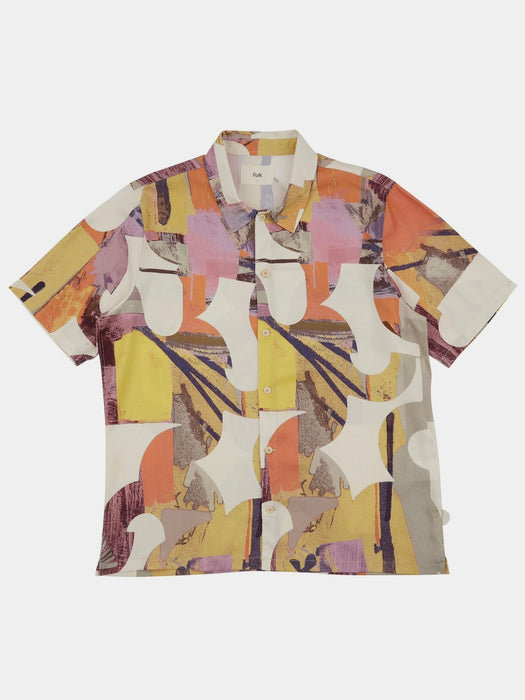 Folk Gabe Shirt in Cut-out Print Coral