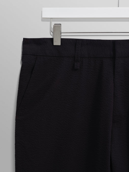 Wax Alp Smart Trouser in Black Seersucker