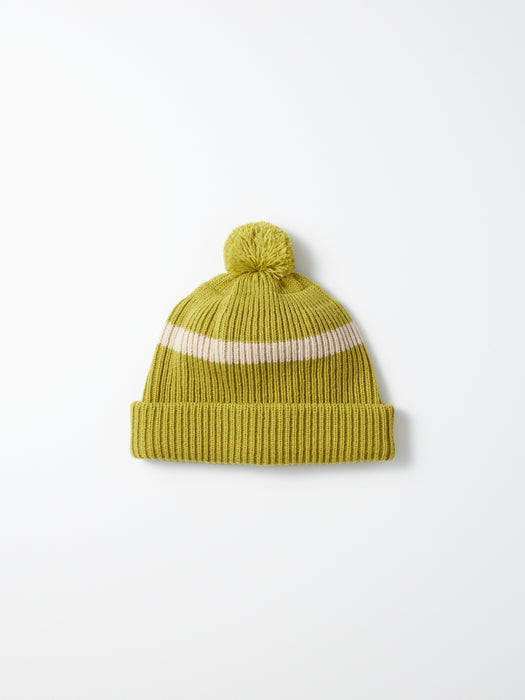 Rototo Stripe Pompom Hat in Pistachio