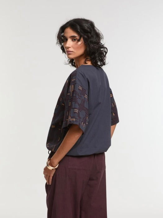 Mapoésie Livia Lacis Top in Night Blue
