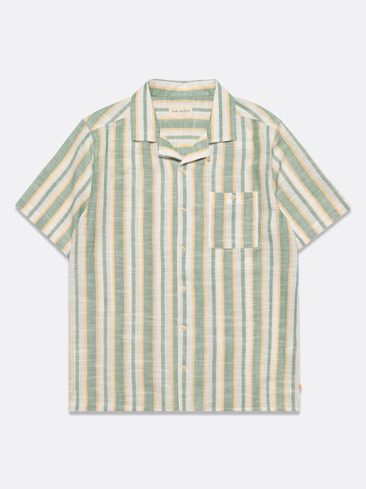 Far Afield Selleck Stripe Shirt in Green / Yellow