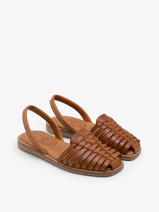 Lola Almagro Woven Menorquinas Sandals in Tan