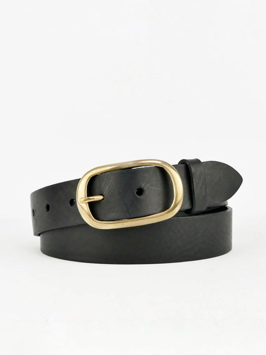 Village Leathers Pill Belt in Black & Gold