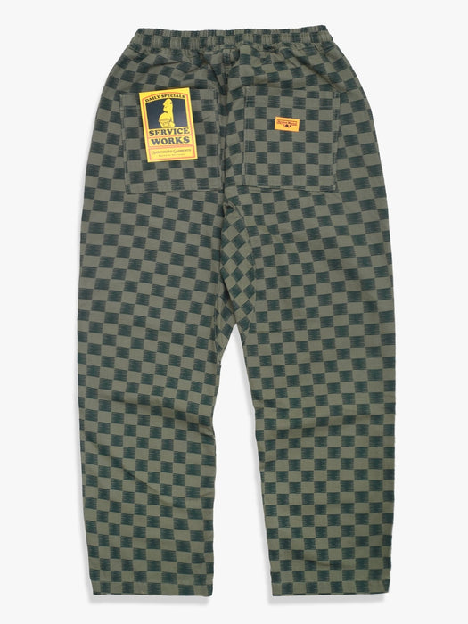 Service Works Canvas Chef Pant in Green Checker