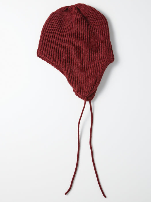 Rototo Ea Flap Beanie in Maroon