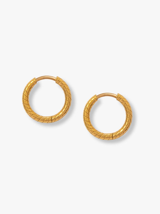 A Weathered Penny Seren Hoops in Gold