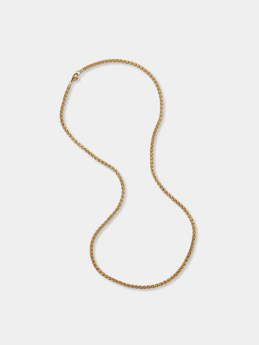 A Weathered Penny Long Delicate Weave Chain in Gold