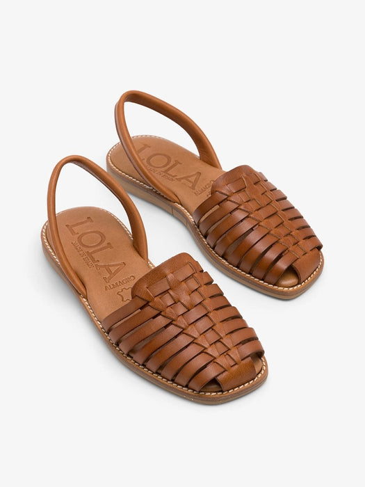 Lola Almagro Woven Menorquinas Sandals in Tan