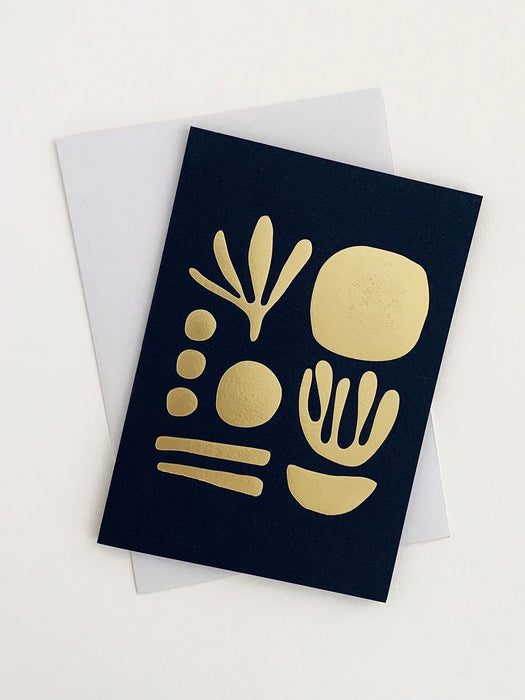 Tom Pigeon Seaweed Card in Brass / Navy