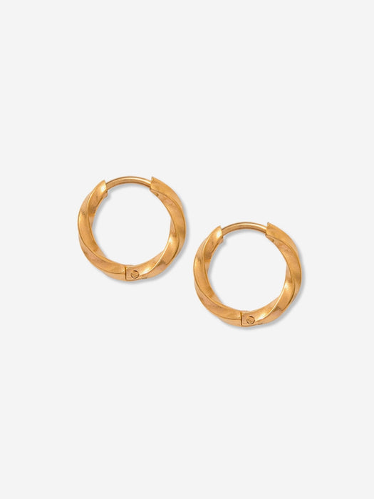 A Weathered Penny Bay Hoops in Gold