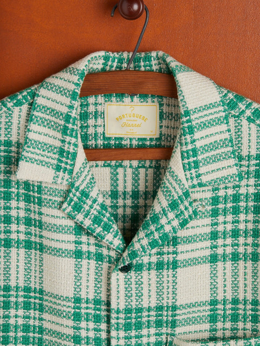 Portuguese Flannel Garden Plaid Shirt in Green