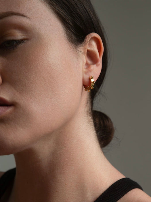 A Weathered Penny Bessie Hoops in Gold