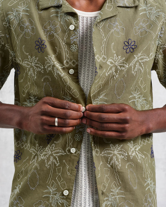 Wax Didcot SS Shirt in Khaki Hawaiian