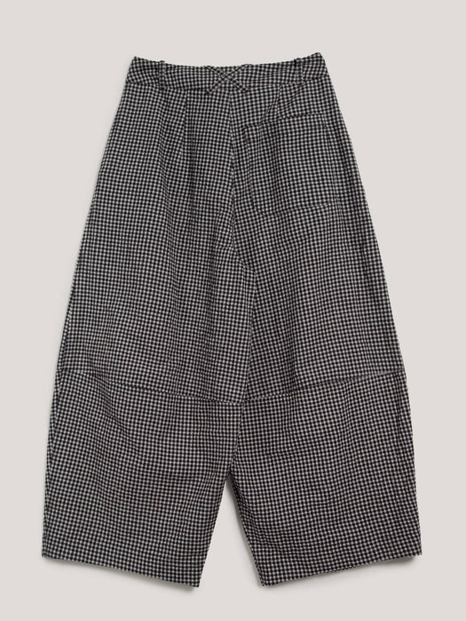 YMC Women Deadbeat Trousers in Black / Grey Gingham