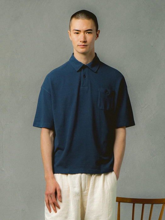 Kestin Dunn Oversize Polo in Navy