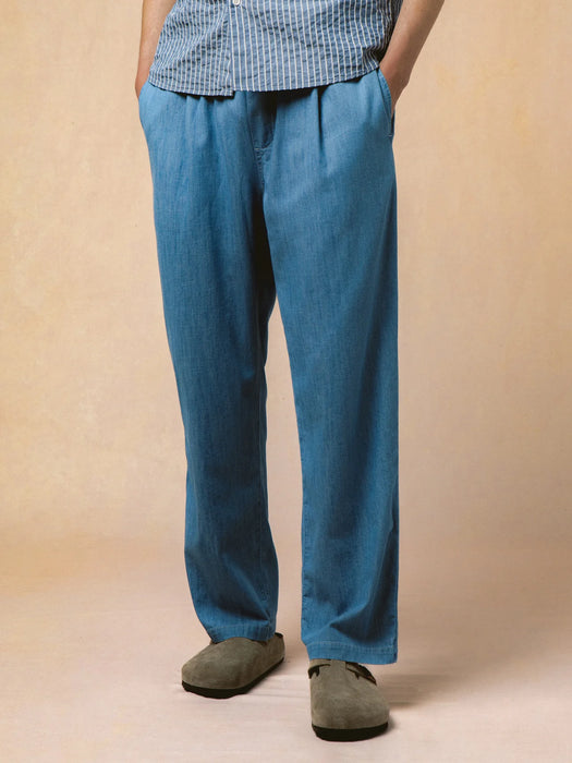 Kestin Doune Trousers in Light Washed Denim