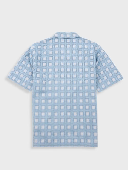 Folk Men Gabe Shirt in Blue Tile Tapestry