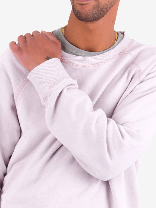 Folk Men Engineered Raglan Sweat in Sakura Pink