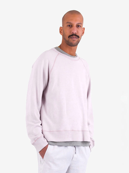 Folk Men Engineered Raglan Sweat in Sakura Pink