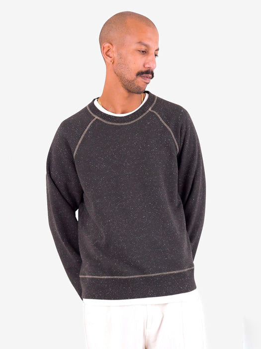 Folk Men Engineered Raglan Sweat in Charcoal