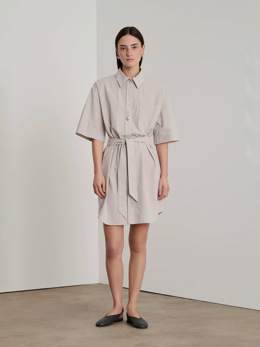 Soeur Dahlia Dress in Light Grey / Ecru