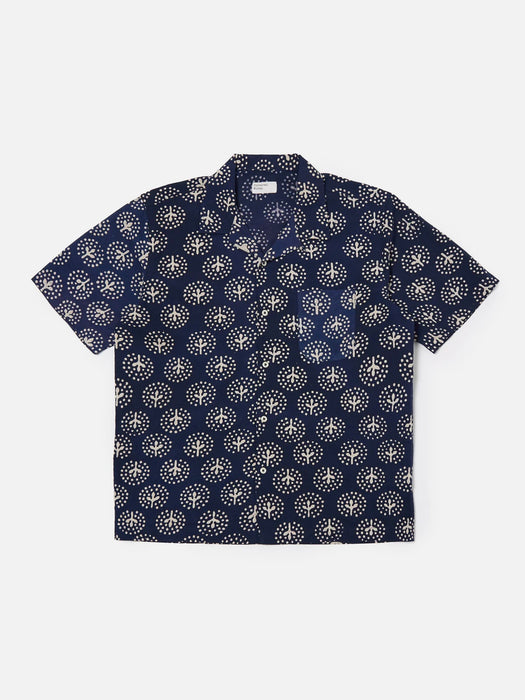 Universal Works Road Shirt in Navy Magic Circle Print