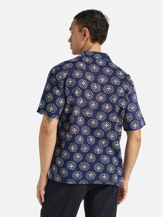 Universal Works Road Shirt in Navy Magic Circle Print