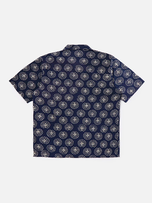 Universal Works Road Shirt in Navy Magic Circle Print