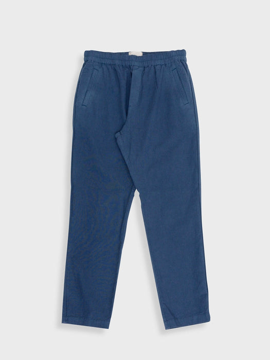 Folk Men Cotton Linen Trouser in Soft Navy