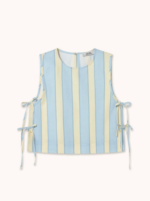 The Tiny Big Sister Wide Retro Stripes Top in Blue / Yellow