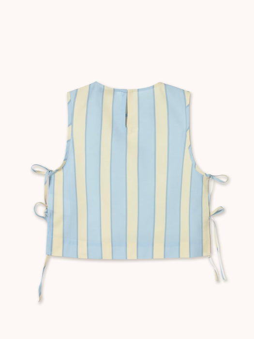 The Tiny Big Sister Wide Retro Stripes Top in Blue / Yellow