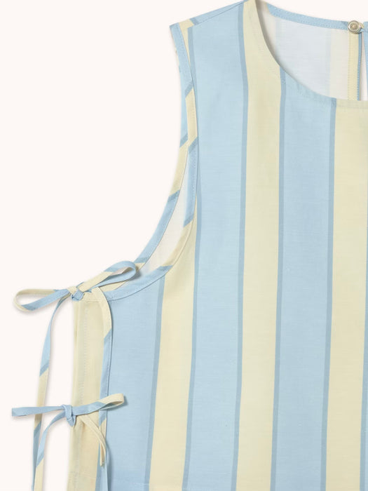 The Tiny Big Sister Wide Retro Stripes Top in Blue / Yellow