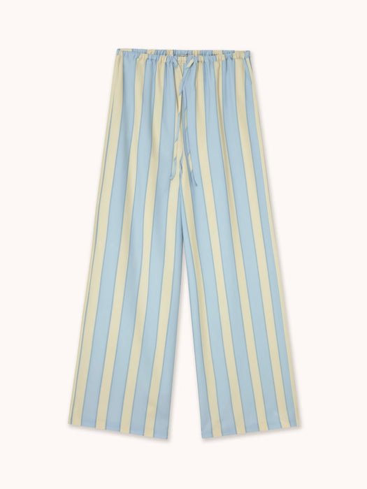 The Tiny Big Sister Wide Retro Stripes Pants in Blue / Yellow