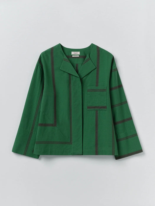 Toast LS Top in Sea Green Teatowel Stripe