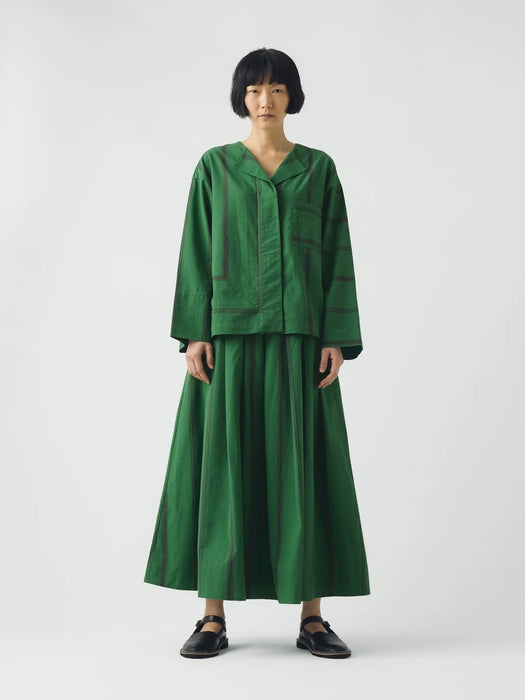 Toast LS Top in Sea Green Teatowel Stripe