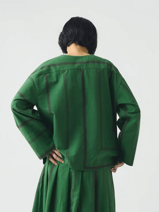 Toast LS Top in Sea Green Teatowel Stripe