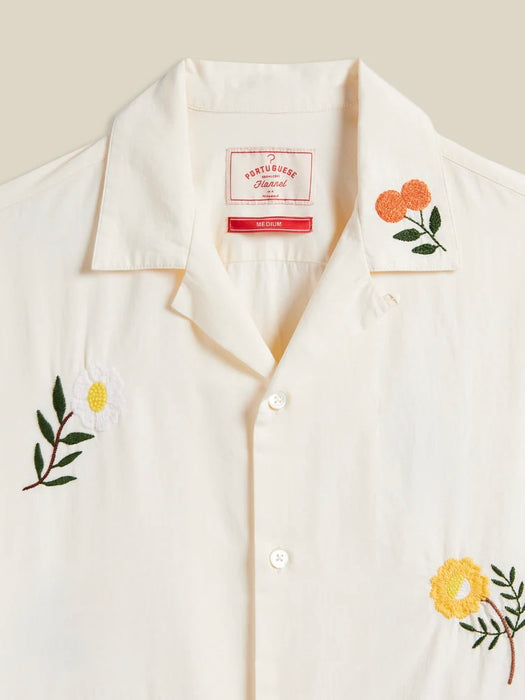 Portuguese Flannel Embroidery Flowers Shirt