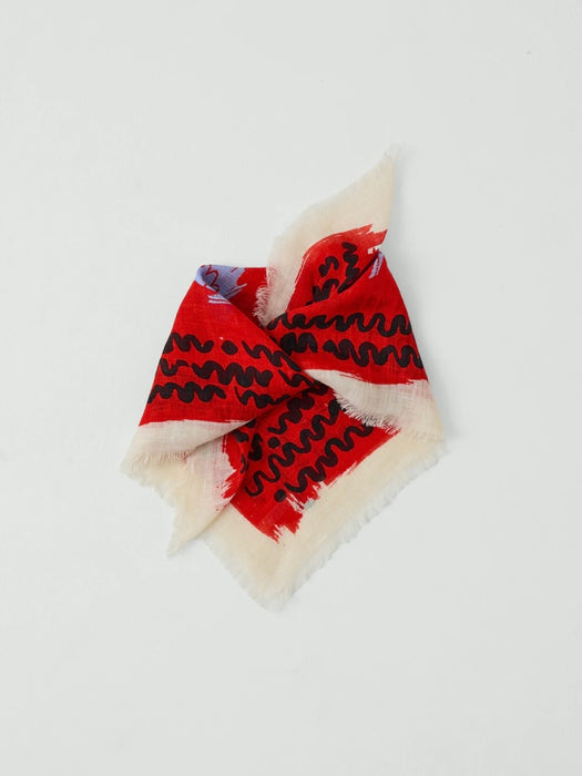 Toast Market Fish Linen Bandana in Poppy