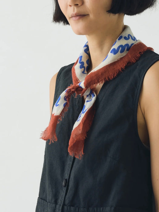 Toast Market Fish Linen Bandana in Ecru