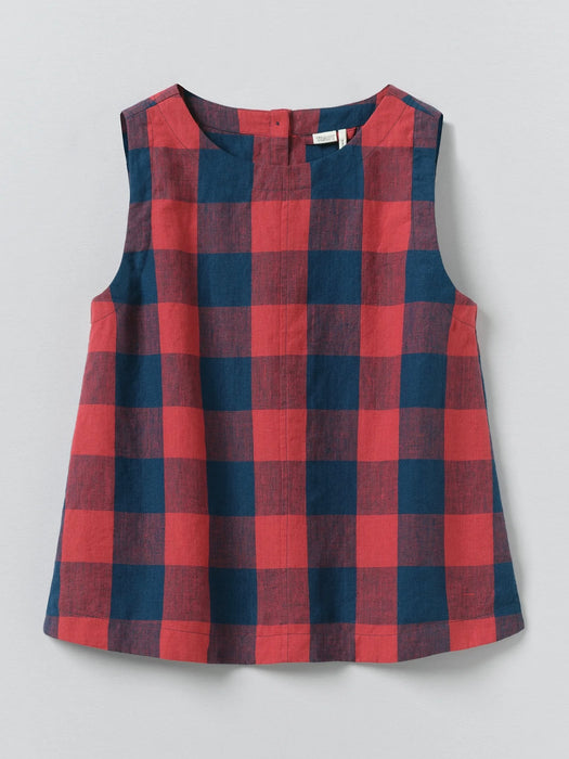 Toast Gingham Check Tank in Raspberry / Blue