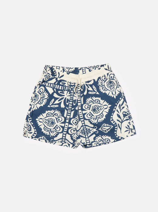 Universal Works Action Short in Navy Island Print