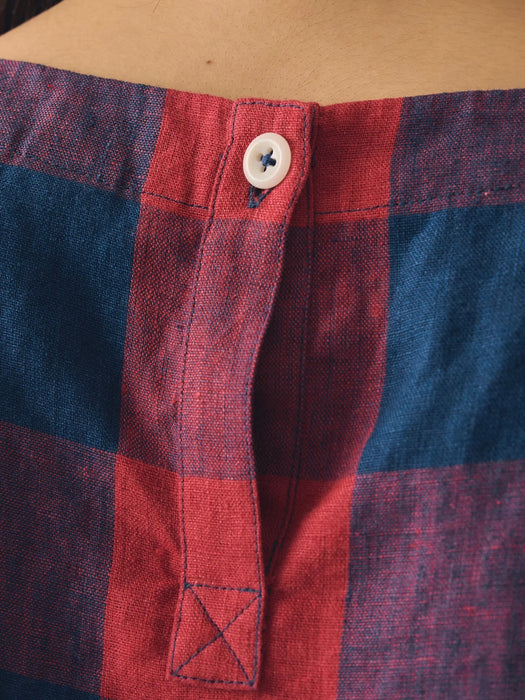 Toast Gingham Check Tank in Raspberry / Blue