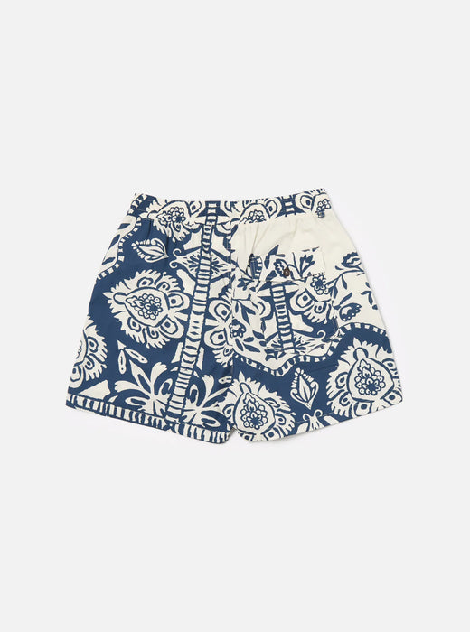 Universal Works Action Short in Navy Island Print