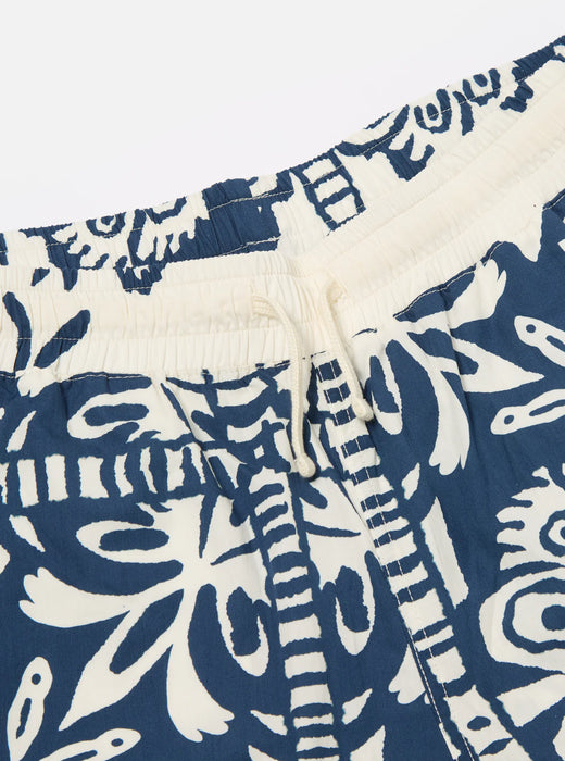 Universal Works Action Short in Navy Island Print