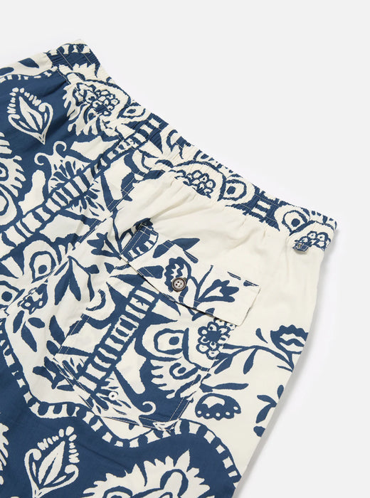 Universal Works Action Short in Navy Island Print