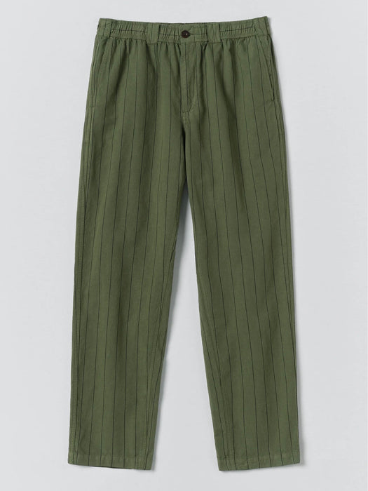 Toast Men Overdyed Stripe Trousers  in Basil