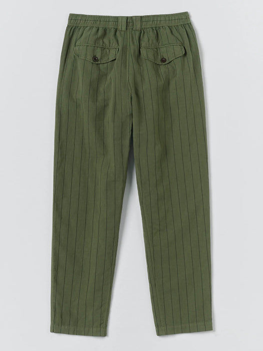 Toast Men Overdyed Stripe Trousers  in Basil