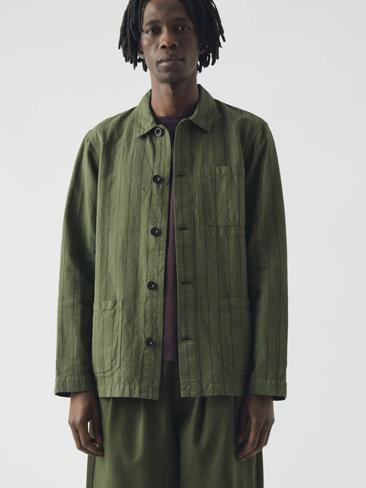 Toast Men Arlo Overdyed Cotton/Linen Jacket in Basil