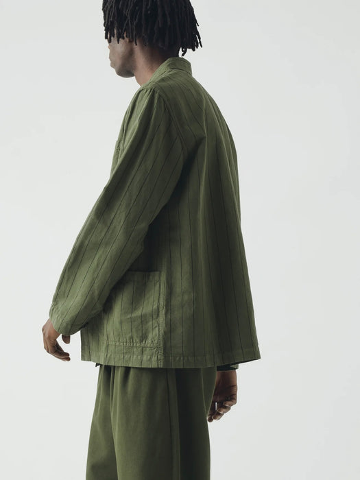 Toast Men Arlo Overdyed Cotton/Linen Jacket in Basil