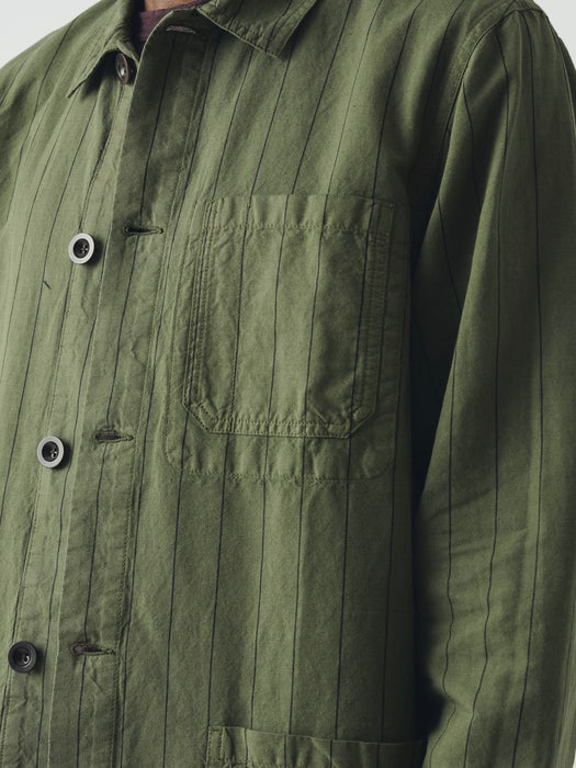 Toast Men Arlo Overdyed Cotton/Linen Jacket in Basil